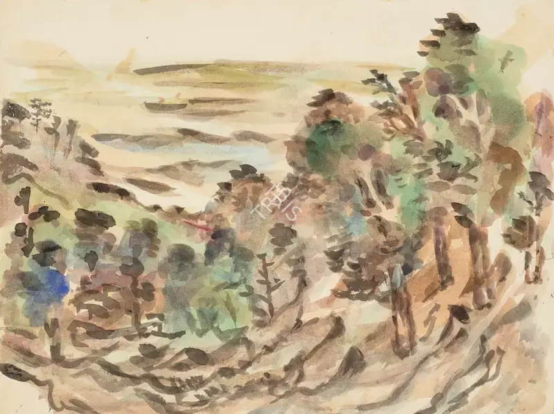 Mukherjee, B.B. (Artist). Untitled (Mussoorie), 1953 | Painting, Ch.NeY/30.03.22, 2022 · Christie's