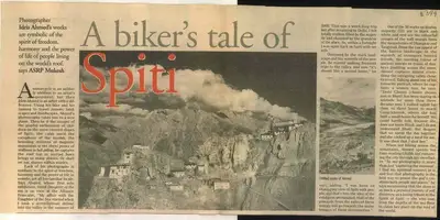 ASRP Mukesh (Reporter), A Biker's Tale of Spiti, 2010, Newspaper Clipping