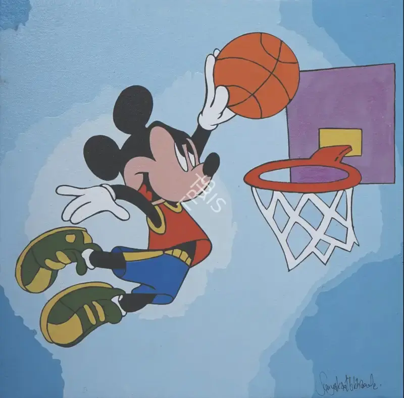 Suryakant Lokhande (Artist), Mickey's Basket Toss, Painting