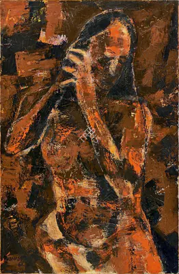 Padamsee, Akbar (Artist). Woman with Conch, 1962 | Painting, Pu.Mum/23.02.23, 2023 · Pundole