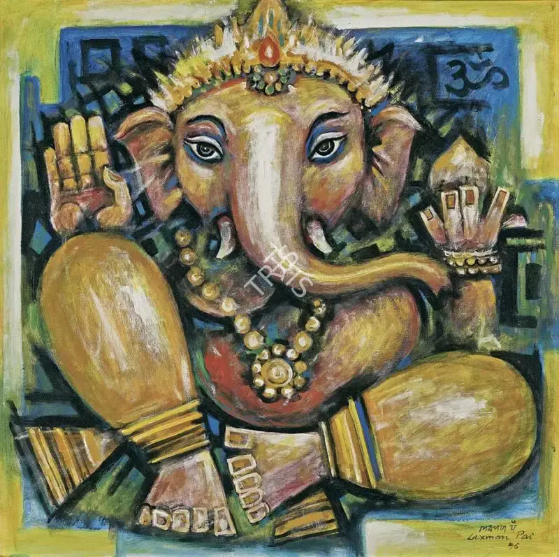 Laxman Pai (Artist), Ganesh, 1996, Painting