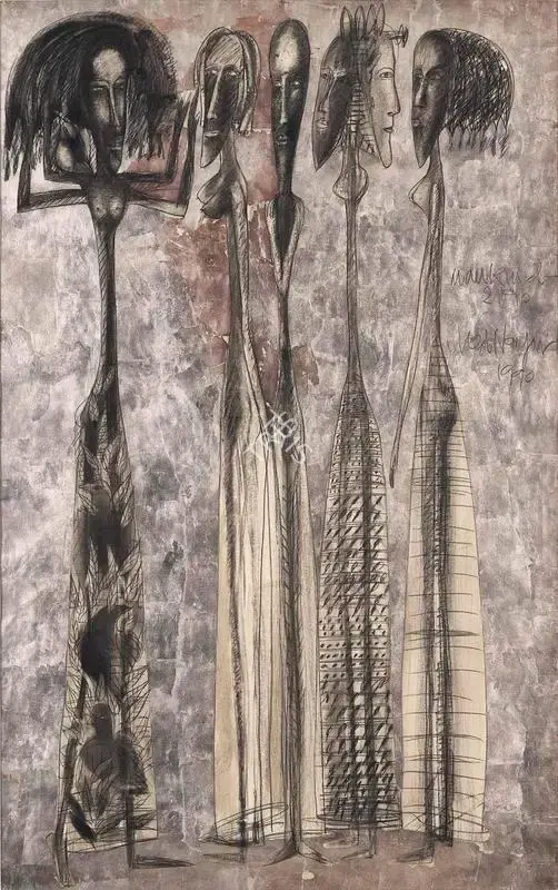 Ved Nayar (Artist), Mankind-2190, 1990, Painting