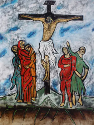F.N. Souza (Artist), Last Howl From The Cross, 1963, Painting