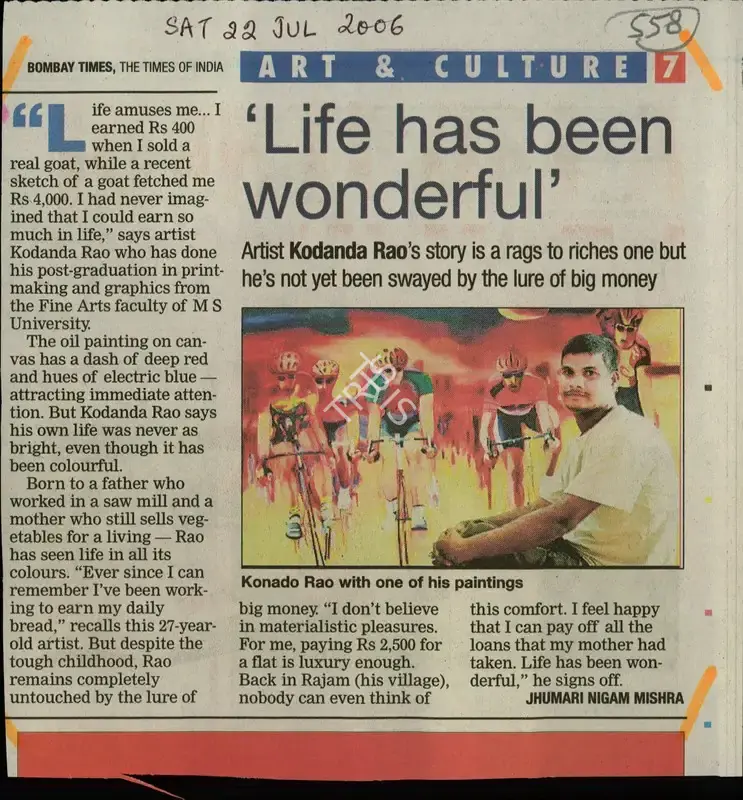 Jhumari Nigam Mishra (Reporter), Life has been Wonderful, 2006, Newspaper Clipping