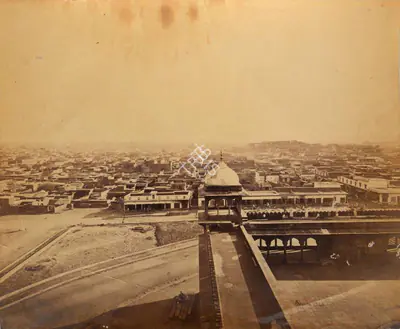 Samuel Bourne (Photographer), A panoramic view of the city of Delhi, 1865, Antiquarian Photograph