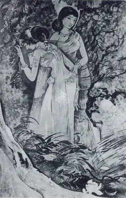 Nandalal Bose (Artist), The Grief of Uma, 1920, Painting