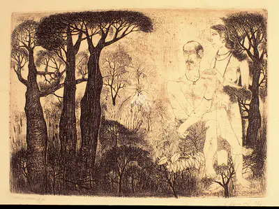 K. Laxma Goud (Artist), Forest Series, 1976, Graphics Art