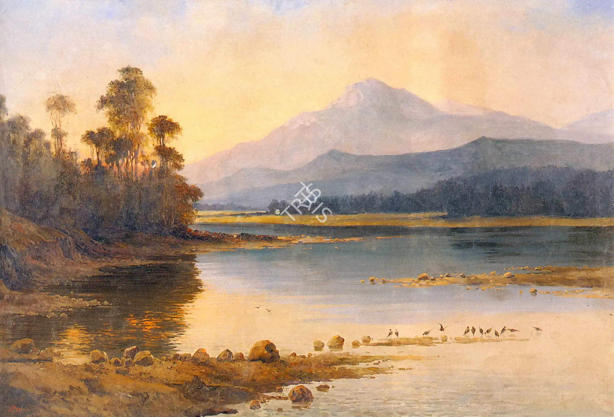 Gangooly, J.P. (Artist). Lake And Mountain, n.d. | Painting, So.Lon/17.06.99, 1999 · Sotheby's