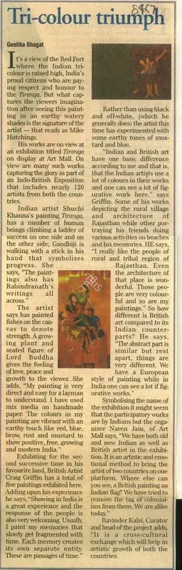 Geetika Bhagat (Reporter), Tri-Colour Triumph, 2008, Newspaper Clipping
