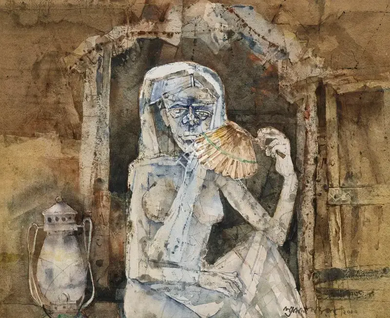 Ray, Shyamal Dutta (Artist). Untitled (Alone), 2000 | Painting, Ch.NeY/20.03.24, 2024 · Christie's