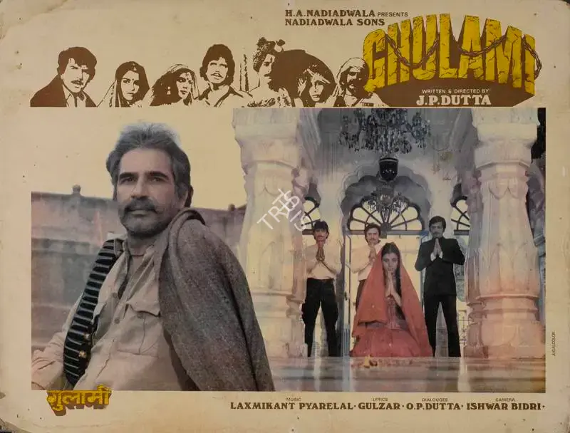 Ishwar Bidri (Cinematographer), Ghulami, 1985, Lobby Card