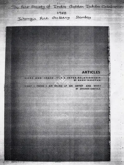 Jehangir Sabavala (Writer), What I think I am doing as an artist and why?, 1968, Newspaper Clipping