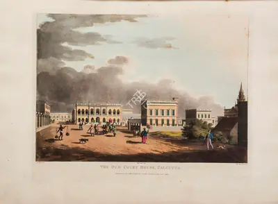 Harraden (Printmaker), The Old Court House, Calcutta, 1805, Aquatint