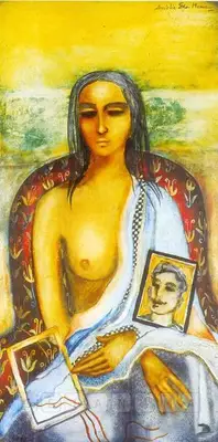 Anjolie Ela Menon (Artist), Fallen Hero, Painting