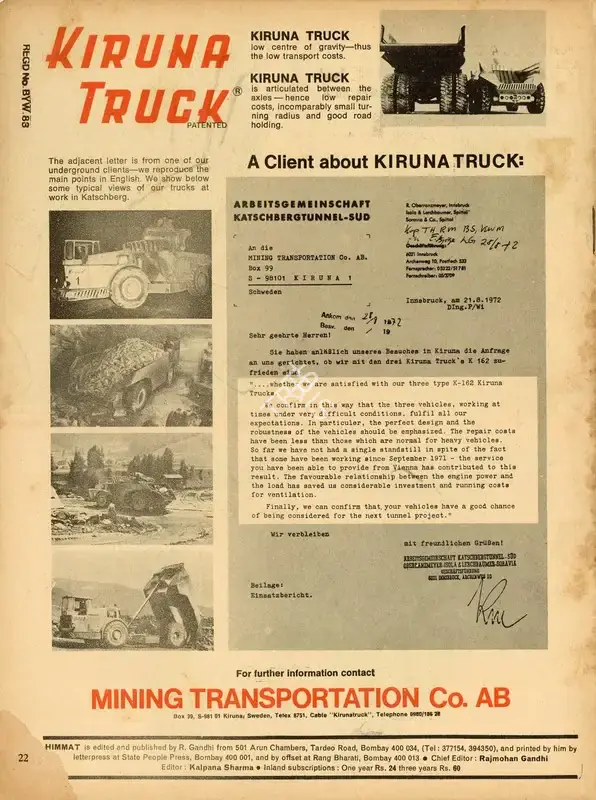 Rajmohan Gandhi (Chief Editor), Himmat, 1976, Magazine
