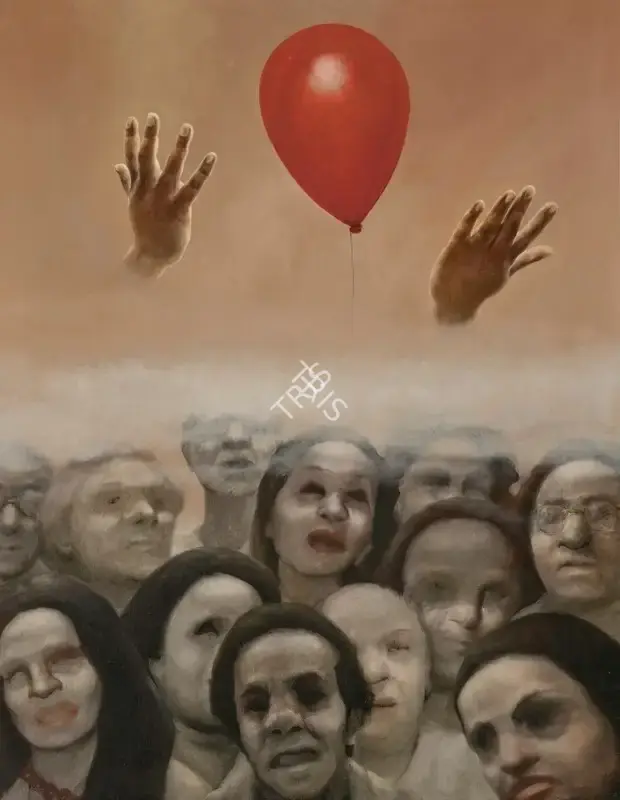 Bhattacharjee, Bikash (Artist). Untitled (Red Balloon), n.d. | Painting, Ch.NeY/23.03.22, 2022 · Christie's