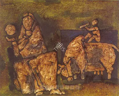 M.F. Husain (Artist), Krishna, 1985, Painting