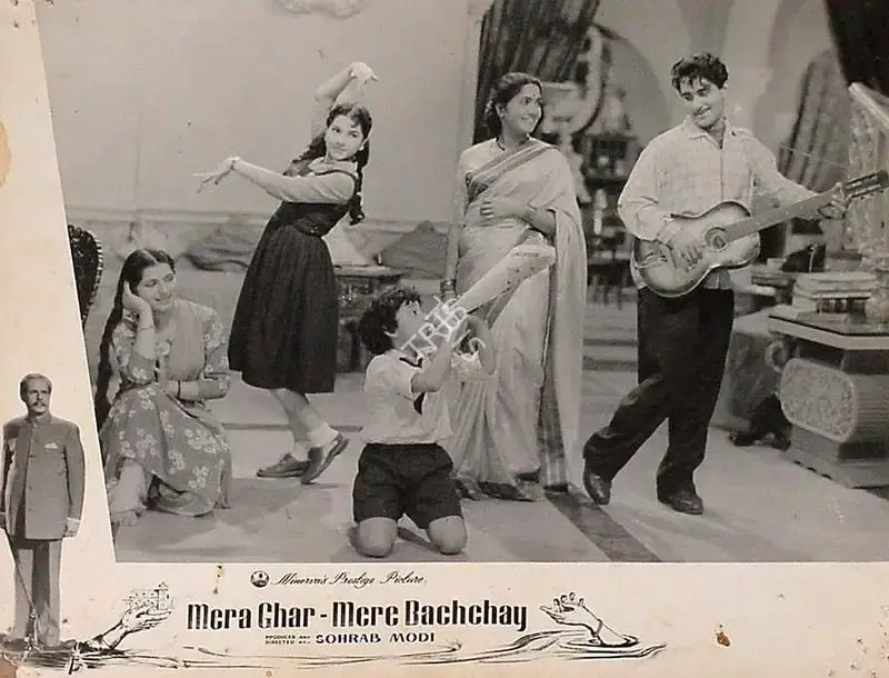 Sohrab Modi (Producer), Mera Ghar Mere Bachchay, 1960, Lobby Card