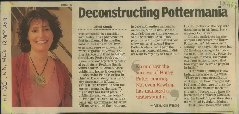 Jairaj Singh (Reporter), Deconstructing Pottermania, 2006, Newspaper Clipping