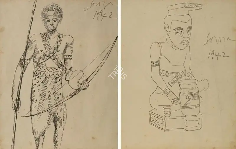 F.N. Souza (Artist), Untitled, 1942, Drawing
