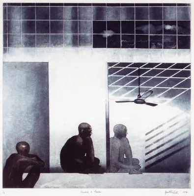 Anupam Sud (Artist), Thanks to Power, 1976, Graphic Art