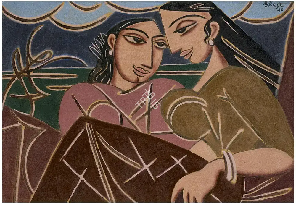 Keyt, George (Artist). Untitled, 1990 | Painting, AG.Onl/28.06.20, 2020 · Asta Guru