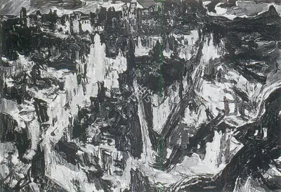 Raza, S.H. (Artist). Landscape, c.1964 | Painting, So.Del/09.10.92, 1964
