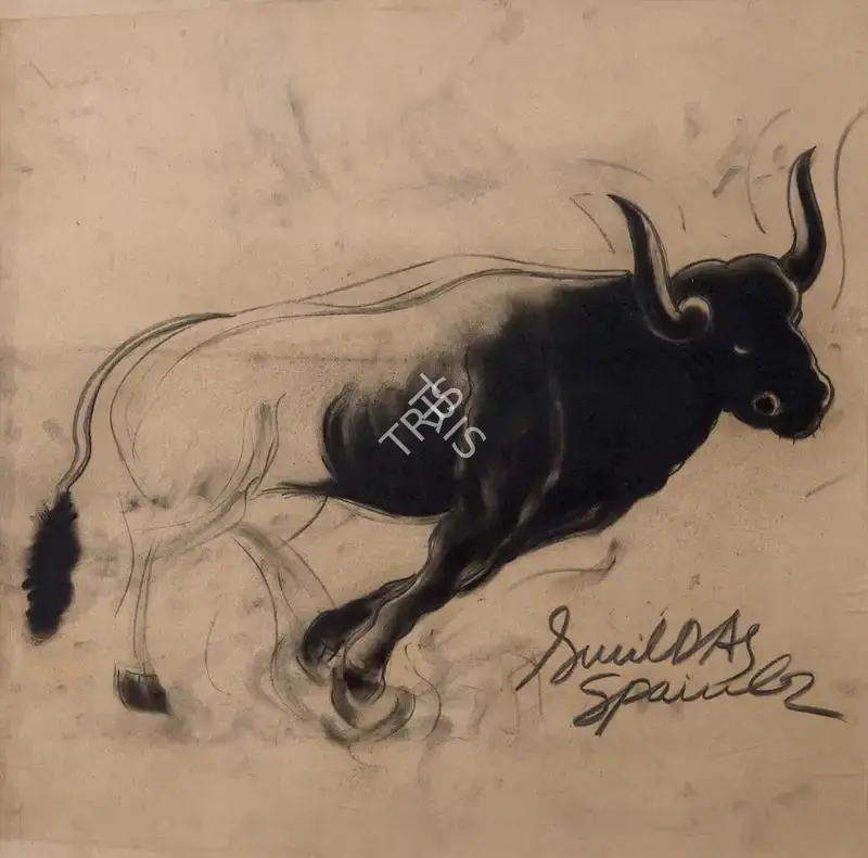 Das, Sunil (Artist). Untitled (Bull Series), 1962 | Painting, Sa.Onl/19.05.22, 2022 · Saffronart