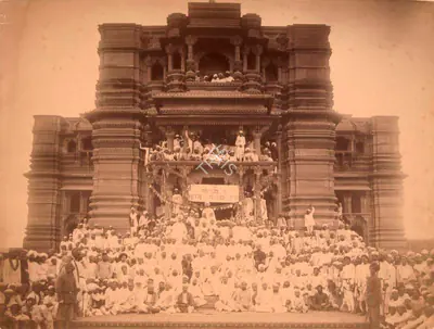 Studio Chunni Lall & Bhawani Ram (Photographic Studio), Bharat Dharma Mahamandal at Vrindavan, 1895, Antiquarian Photograph