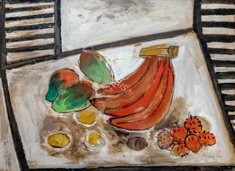 Paritosh Sen (Artist), Still Life with Red Bananas, 2005, Painting