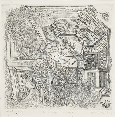 G.M. Sheikh (Artist), On Salvaging a Sick Print, 1985, Print