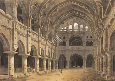 After Thomas Daniell, et al. (Artist), Interior View of the Palace, Madura, 1798, Painting