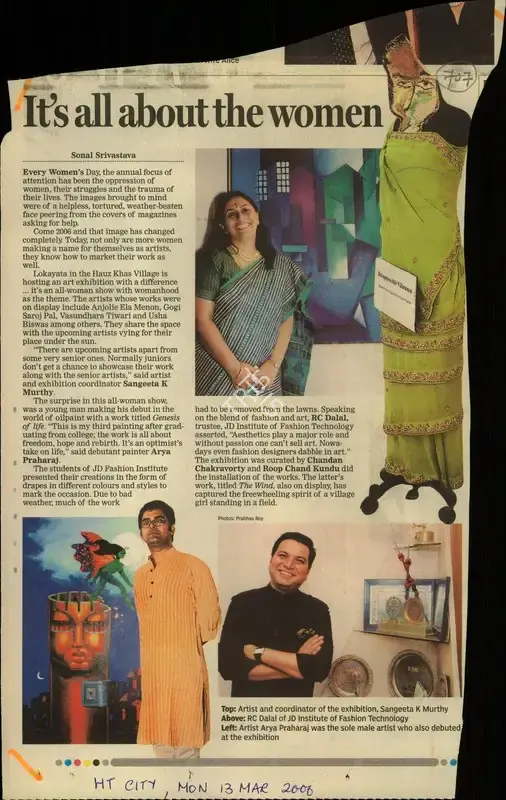 Sonal Srivastava (Reporter), Its's All About the Women, 2006, Newspaper Clipping