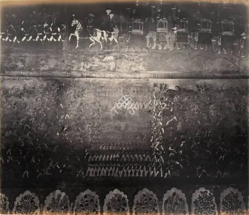 Edmund David Lyon (Photographer), Dera-i-Dowlut, Seringapatam (Painting representing Colonel Bailey's Defeat), 1868, Antiquarian Photograph
