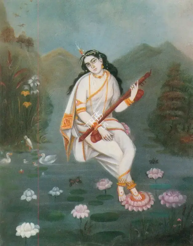 Bengal School (Artist), Saraswati, 1910, Painting