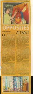 Tania Ameer Khan (Reporter), Opposites Attract, 2008, Newspaper Clipping