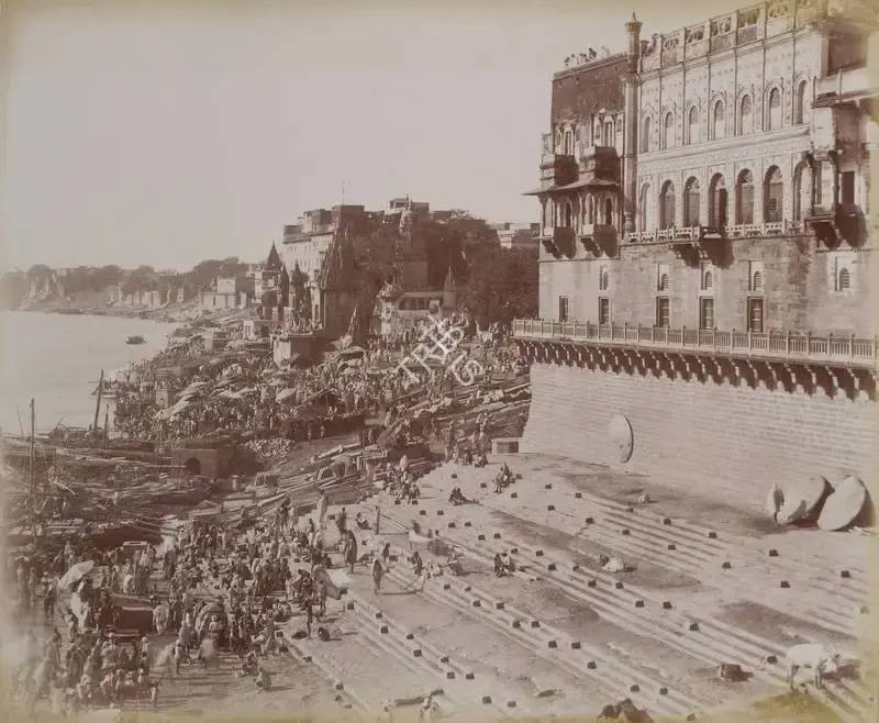 Unknown (Photographer), The Ghat & Observatory, Benaras, 1901, Antiquarian Photograph