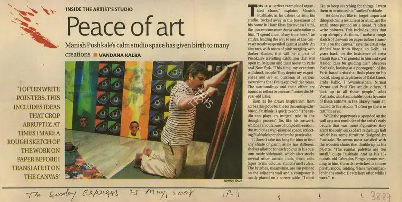 Vandana Kalra (Reporter), Peace Of Art, 2008, Newspaper Clipping