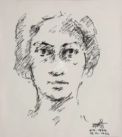 V.S. Gaitonde (Artist), Untitled, 1974, Drawing