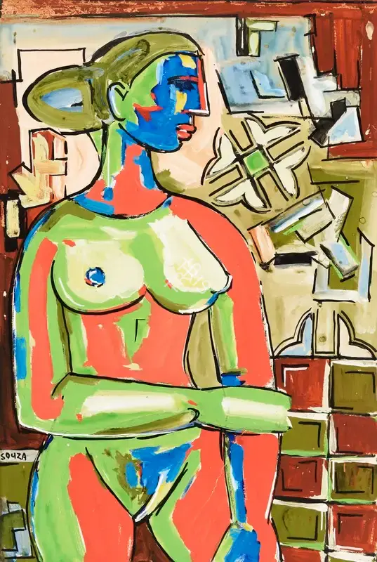 F.N. Souza (Artist), Untitled (Standing Nude), 1950, Painting