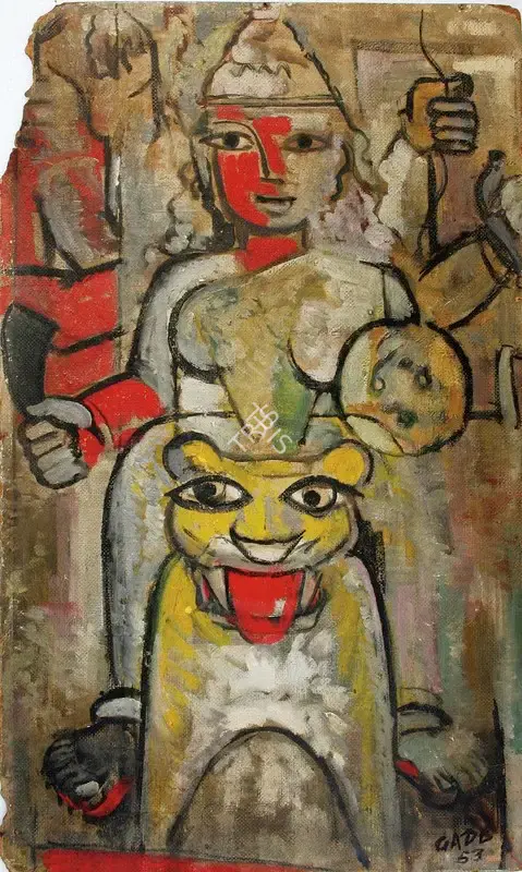 H.A. Gade (Artist), Bhavani, 1953, Painting