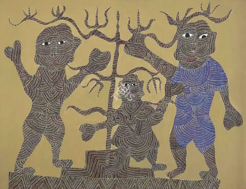 Jangarh Singh Shyam (Artist), Untitled (Dev), 1994, Painting