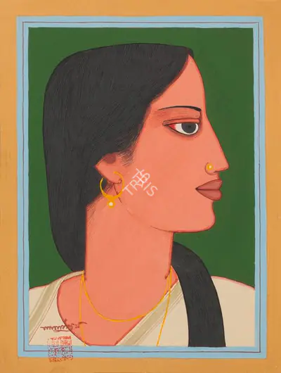 Lalu Prasad Shaw (Artist), Untitled (Profile), 2011, Painting