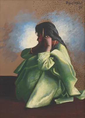 Eqbal Mehdi (Artist), Untitled (Woman), 1990, Painting