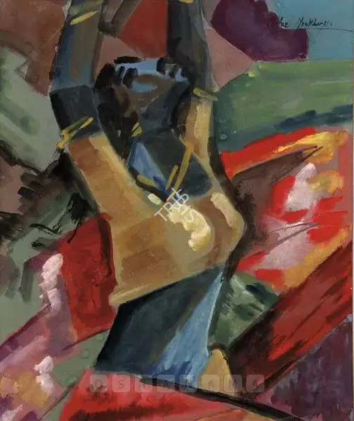 Sailoz Mookherjea (Artist), Woman, 1951, Painting