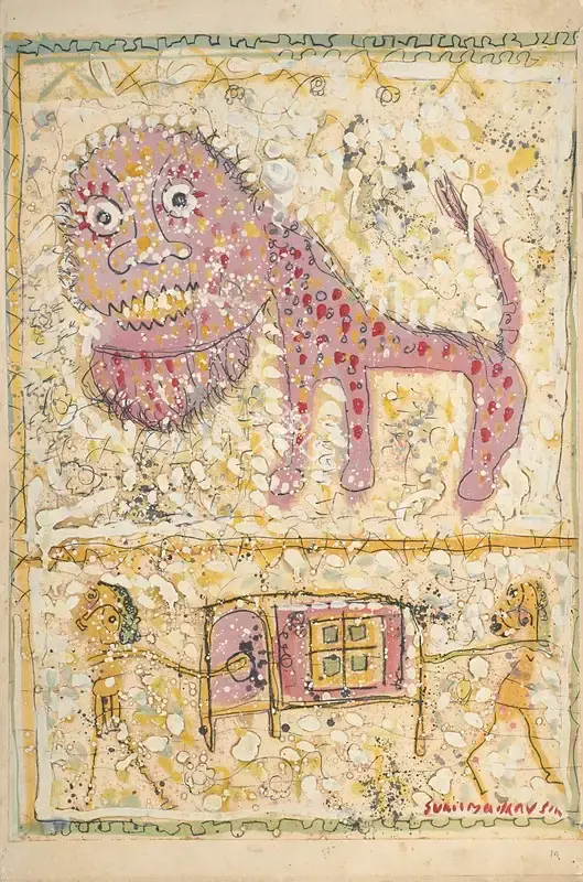 Sunil Madhav Sen (Artist), Tiger and Palki, Painting