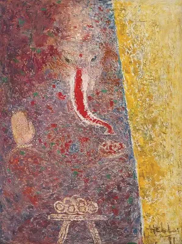 Hebbar, K.K. (Artist). Untitled (Ganesha), 1981 | Painting, AG.Mum/17.12.25, 2025 · Asta Guru