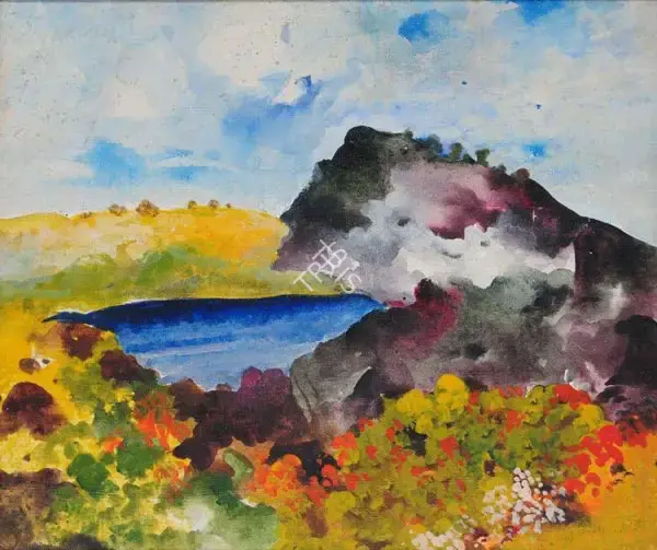 Bimal Dasgupta (Artist), Landscape, 1987, Painting