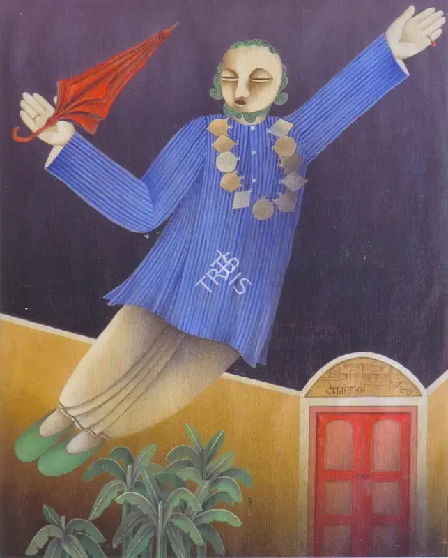 Dharmanarayan Dasgupta (Artist), Hero, 1984, Painting