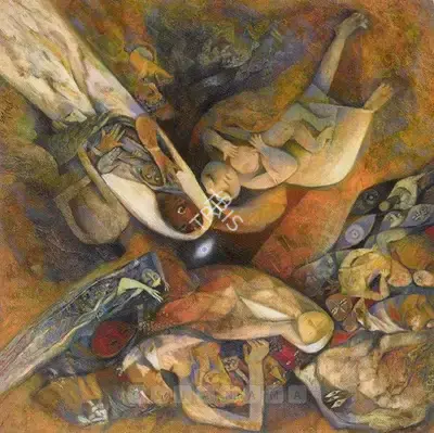 Arup Das (Artist), Between The Earth And Astral, Painting